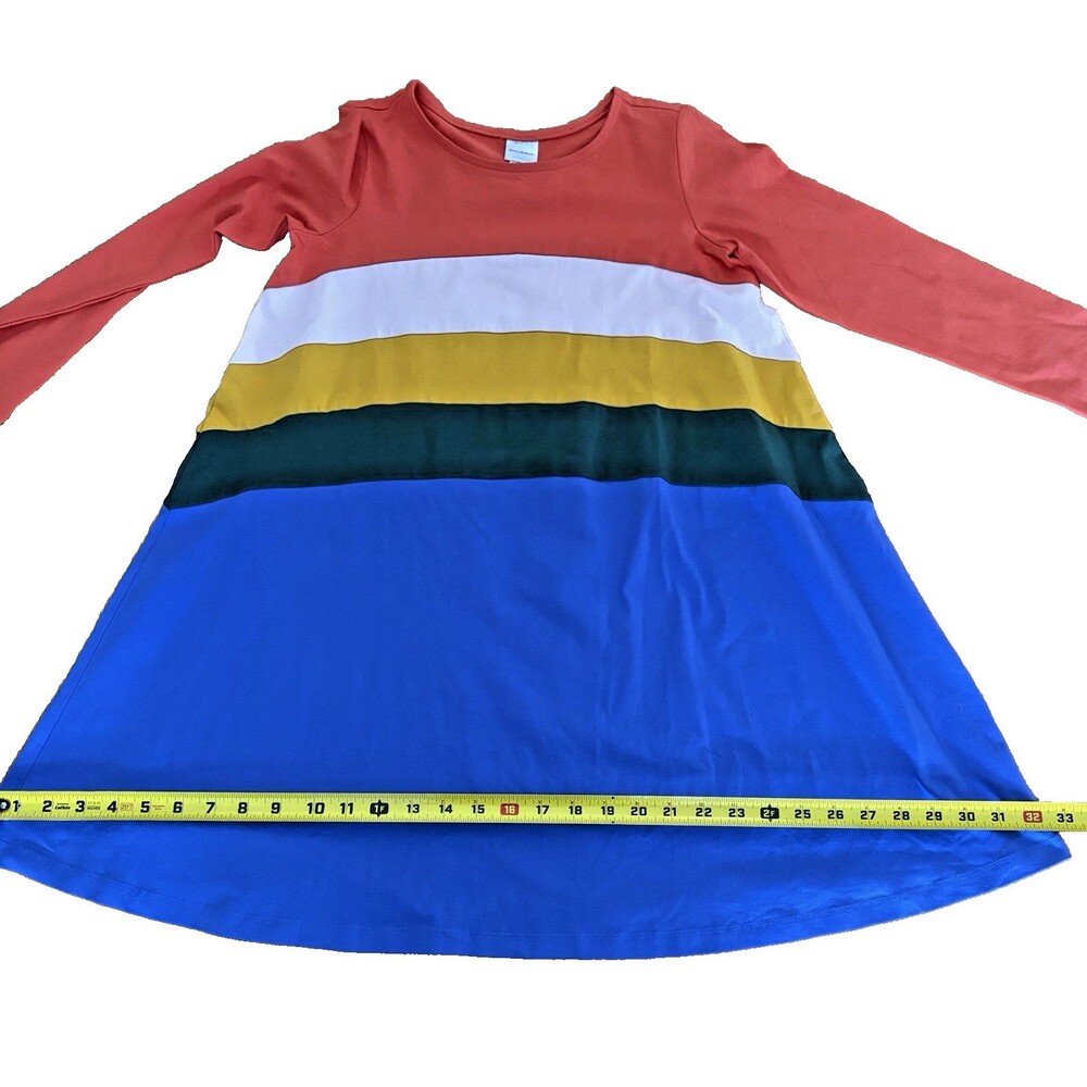 Hanna Andersson Girls Dress Romper Size 12/150 cm Rainbow Striped Long Sleeve - Picture 6 of 10